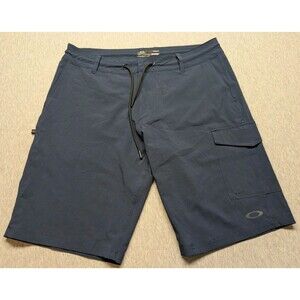 Oakley Shorts Mens Size 32 Blue Regular Fit Flat Front Performance Cargo Pocket